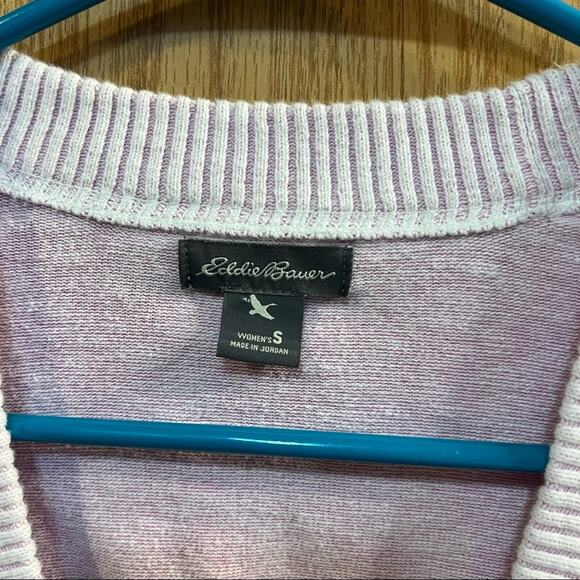 Eddie Bauer Half Zip Pink Wash Cardigan w/ Pockets Size Small - Picture 7 of 9